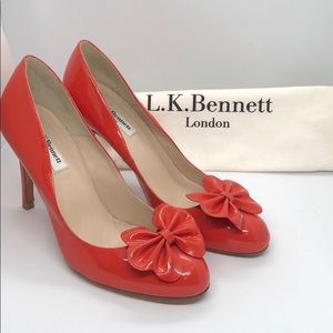 LK Bennett Coral Patent Leather Heels